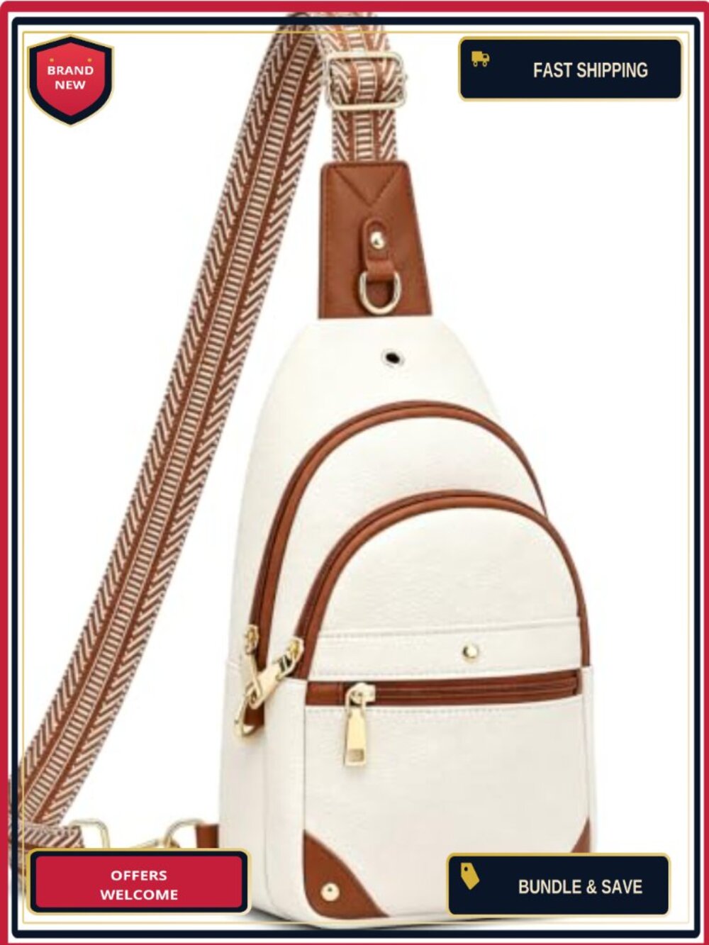 PU Leather Crossbody Sling Bag RFID Anti Theft Purse Adjustable Strap